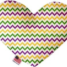 Mirage Pets- Dog Toy - Mardi Gras Chevron Heart