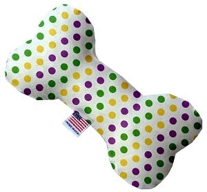 Mirage Pets- Dog Toy - Mardi Gras Dots Bone