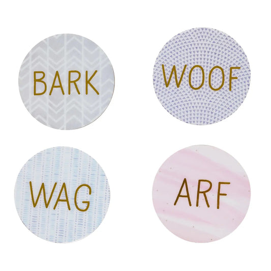 Pearhead- Coaster Set - Woof, Bark, Wag, Arf