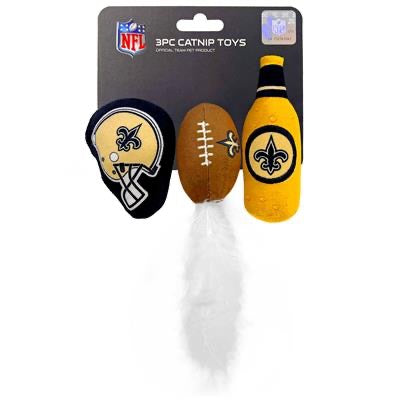 Pets First- New Orleans Saints 3pc Cat Toys