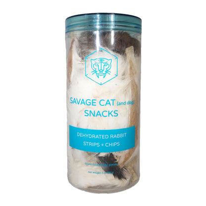 Savage Cat- Dehydrated Rabbit Strips & Chips