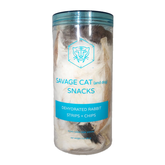 Savage Cat- Dehydrated Rabbit Strips & Chips