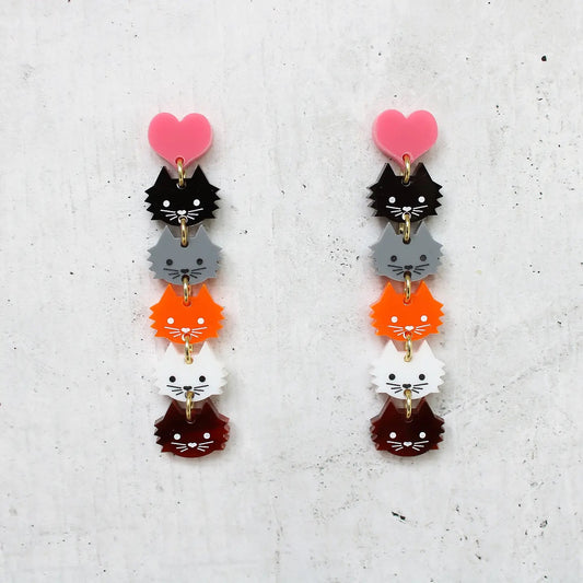 Rachel O's- Cat Lady Acrylic Earrings