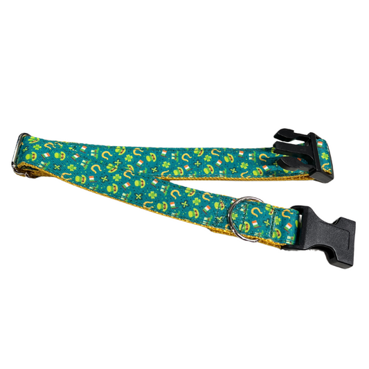 Parish Pets- 1" Wide Dog Collar - St. Patrick's Day Mix