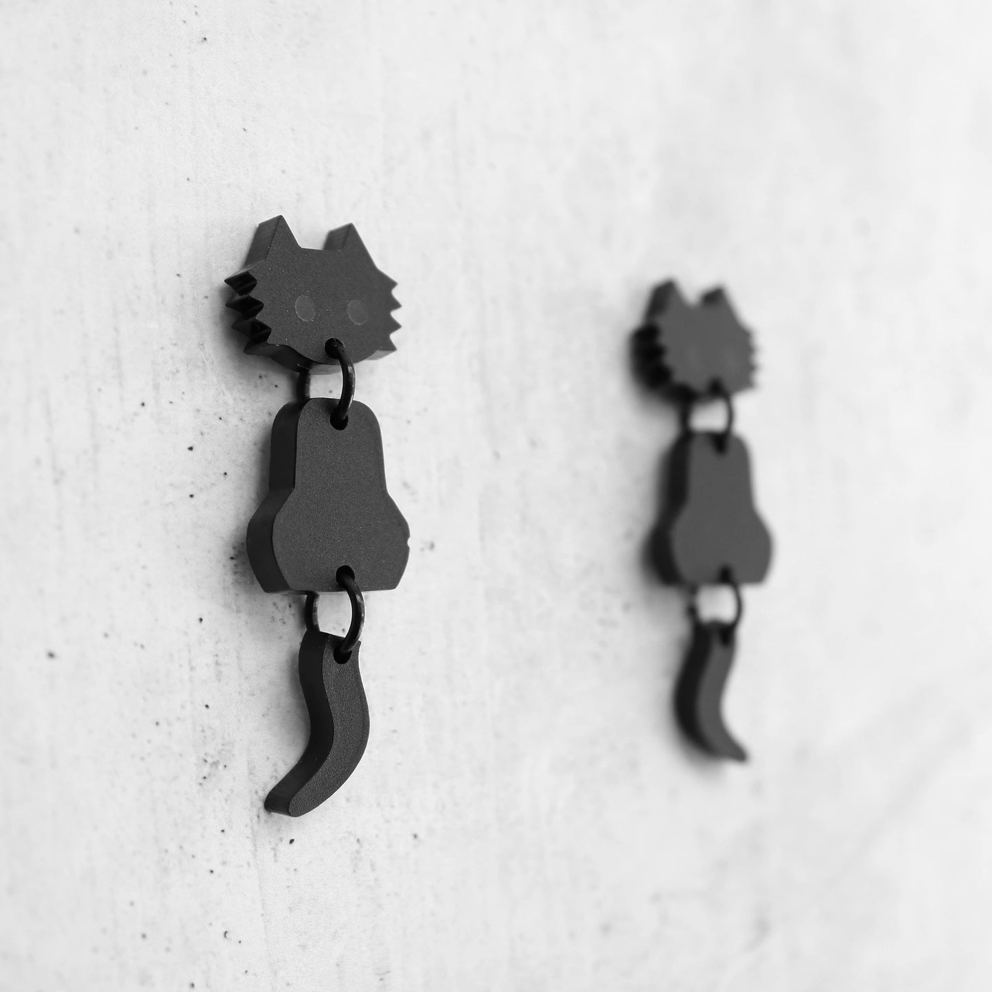 Rachel O’s- Black Cat Matte Acrylic Earrings