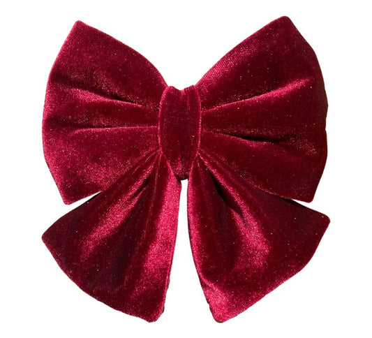 Old Dog, New Style- Maroon Velvet Dog Bowtie