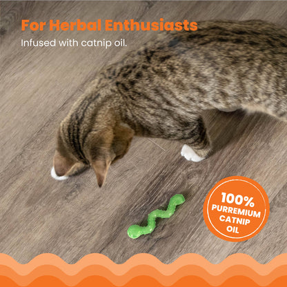 Catstages- Orkakat Wiggle Worm Dental Catnip Cat Chew Toy