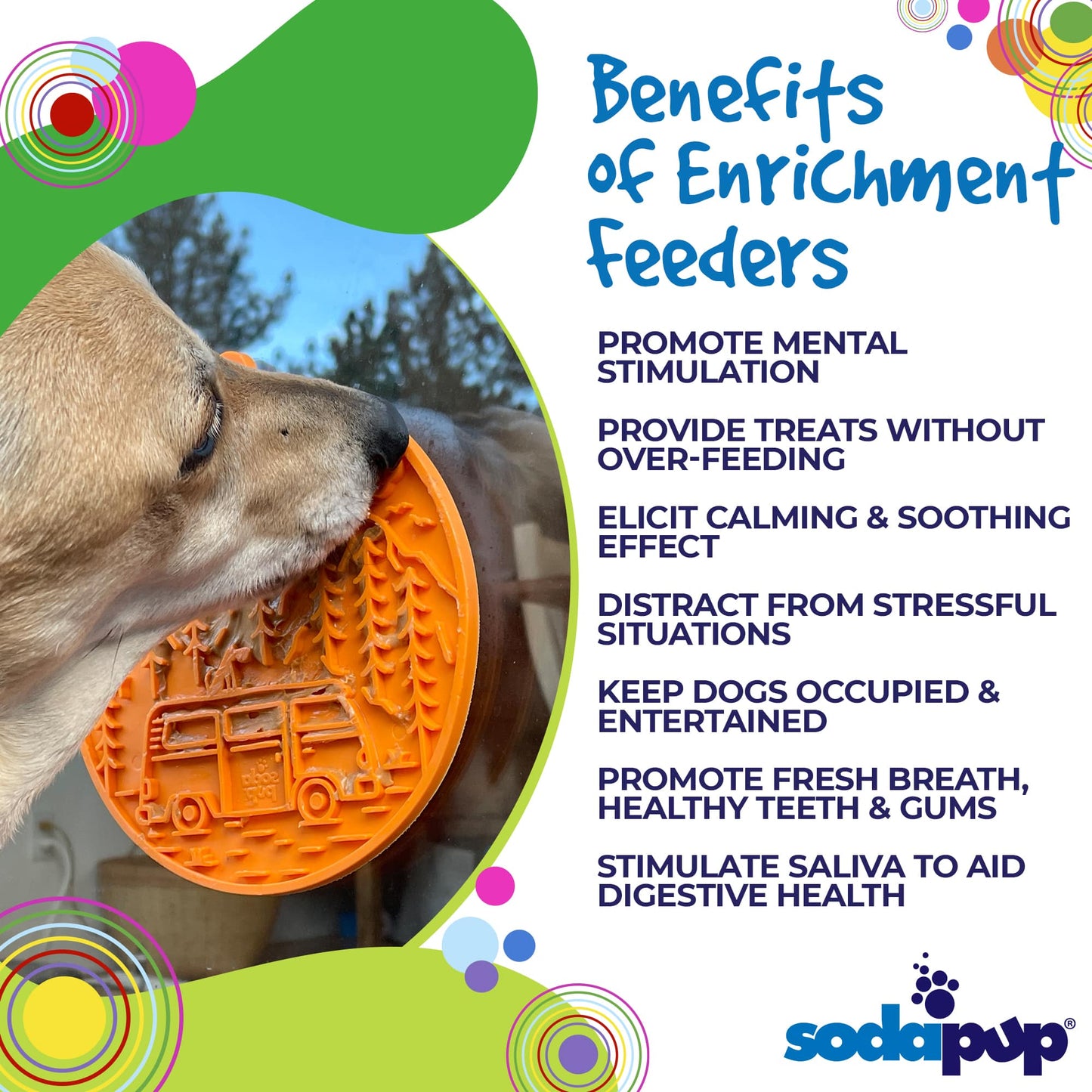 SodaPup- Camp eMat Enrichment Lick Mat With Suction Cups