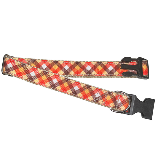 Parish Pets- 1" Wide Dog Collar - Fall Plaid