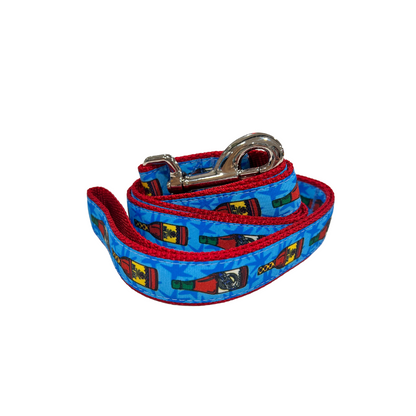 Parish Pets- 1" Wide Dog Leash - Hot Sauce