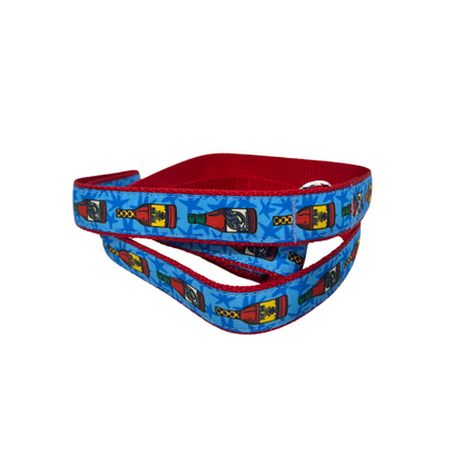 Parish Pets- 1" Wide Dog Leash - Hot Sauce